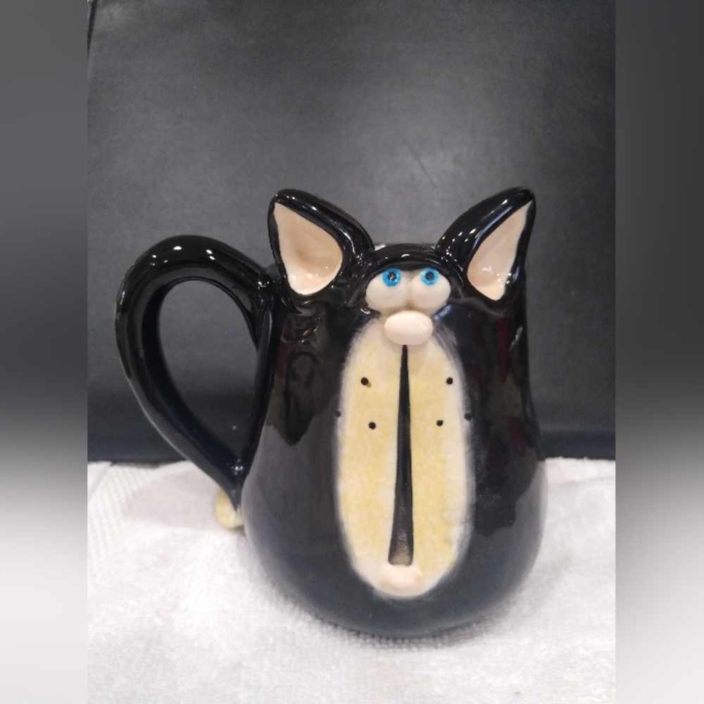 😻😻 RUSS Berrie Alley Katz Black Cat Ceramic Mug #R-3-5-02, Mint Condition!❤️